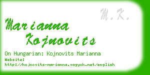 marianna kojnovits business card